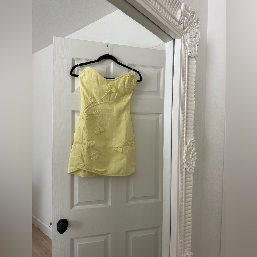 ZIMMERMANN Matchmaker strapless appliquéd linen mini dress US 4 - Picture 7 of 10